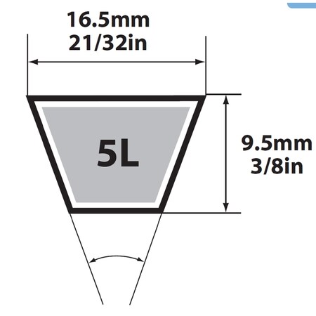 Mbl Mitsuboshi FHP General Utility V-Belt 0.63 in. W X 80 in. L For Fractional Horsepower Motors 5L800A